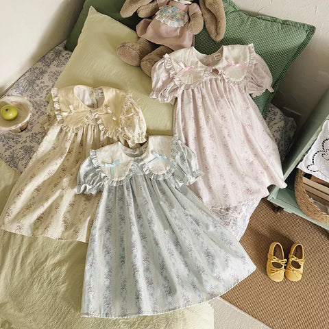 Girls Bow Peter Pan Collar Dress