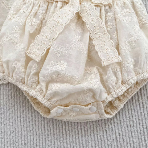2 pc Baby Girl Cute Floral Emb Top & Bloomers Set