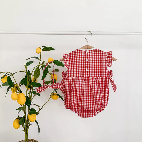 Baby Girl Strawberry Gingham Bodysuit
