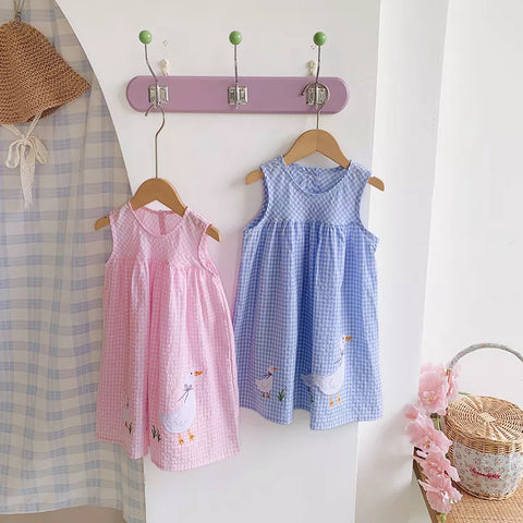 Girls Gingham Mother Goose Dress