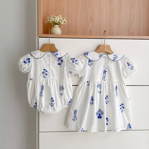 Girls Wild Flowe Embroidered Motif Bodysuit or Dress