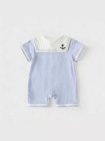 Baby Boy Cute Sailor Collar Romper