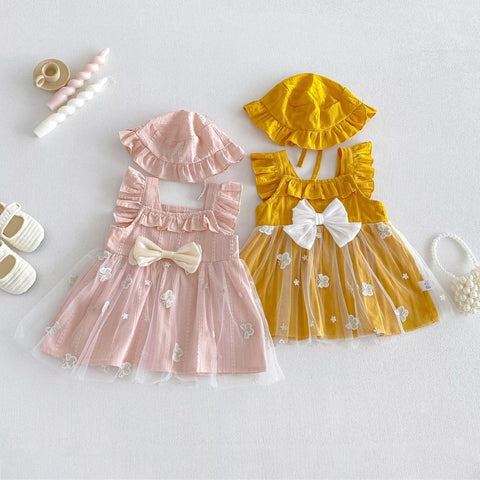 2 Pc Baby Girl 3D Butterfly Mesh Dress w/ Hat