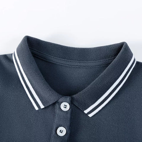 Girls Drop Waist Stripe Polo Dress