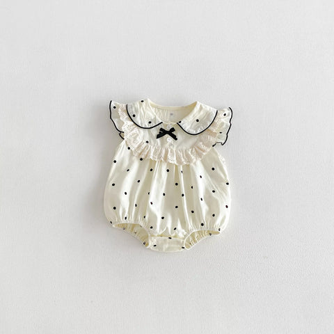Baby Girl Polka Dot Ruffle Bib Bodysuit