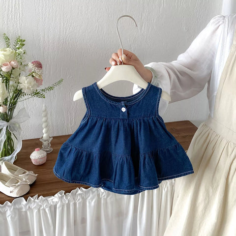 Baby Girl Denim Bow Dress