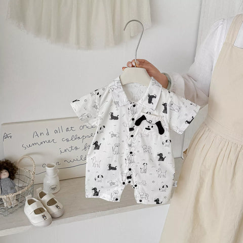 Baby Boy Doggy Print Romper