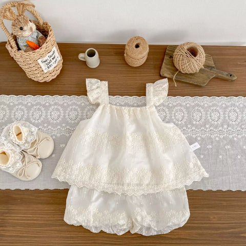 2 pc Girls Boho Bubble Shorts Set