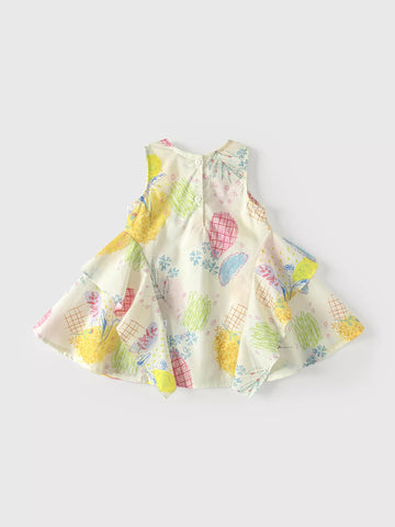 Girls Abstract Art Print Swing Dress