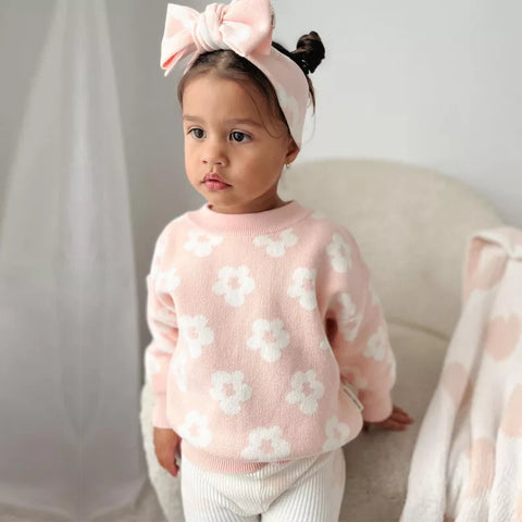 Baby Girl Flower Pattern Sweater