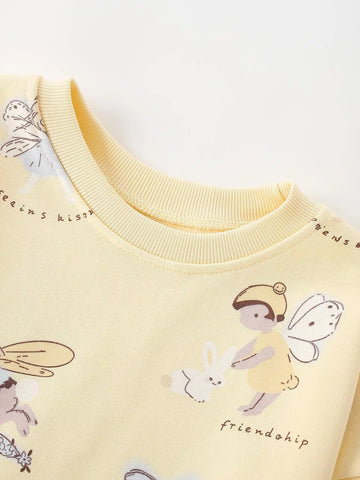 2 Pc Girls Fairy Print Sweatshirt & Leggings Set