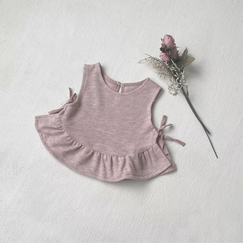 Baby Girl Knit Ruffle Tie Vest