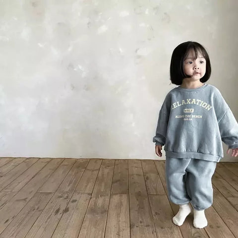 2 Pc Unisex Relax Sweatshirt & Pants Set