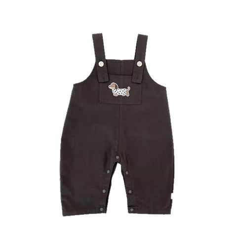 2 Pc Baby Boy Puppy Print Shirt & Overalls Set