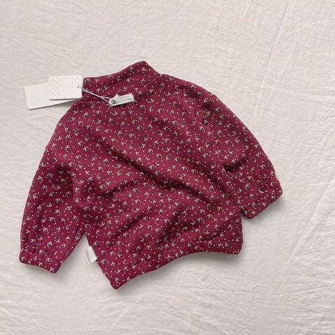 2 Pc Unisex Kids Floral Print Zip Up Waffle Set