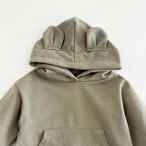 Unisex Baby Bear Ear Hoody Bodysuit
