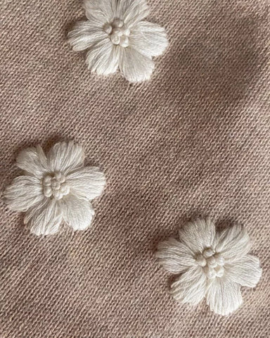 2 Pc Baby Girl Daisy Knit Sweater & Bloomer Shorts Set