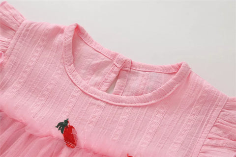 2 Pc Baby Girl Sheer Carrot Tulle Bodysuit Dress