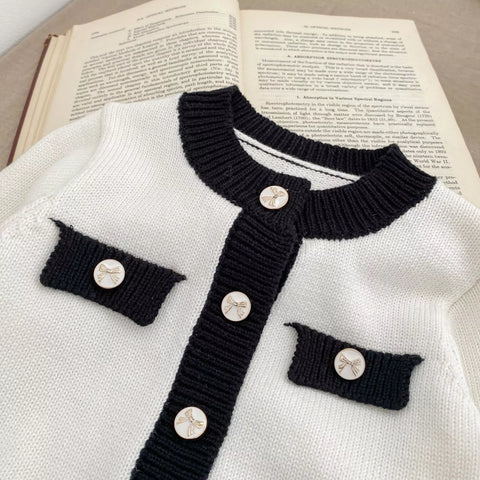 2 Pc Baby Girl Colorblock Chic Cardigan & Bodysuit Set