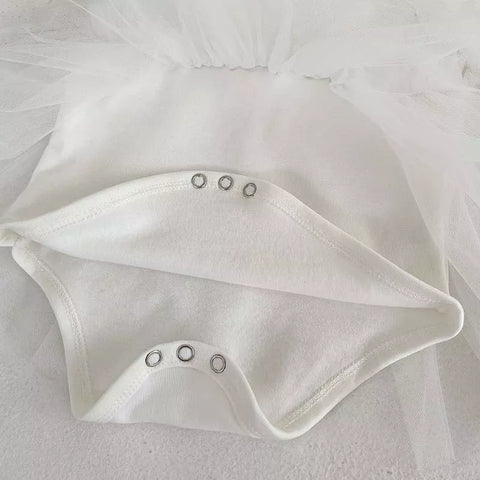 Baby Girl Flower Sleeve Mesh Skirt Dress