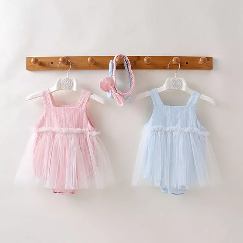 2 Pc Baby Girl Summer Sheer Skirt Bodysuit