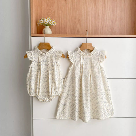 Girls High Ruffle Neck Pleat Detail Bodysuit or Dress