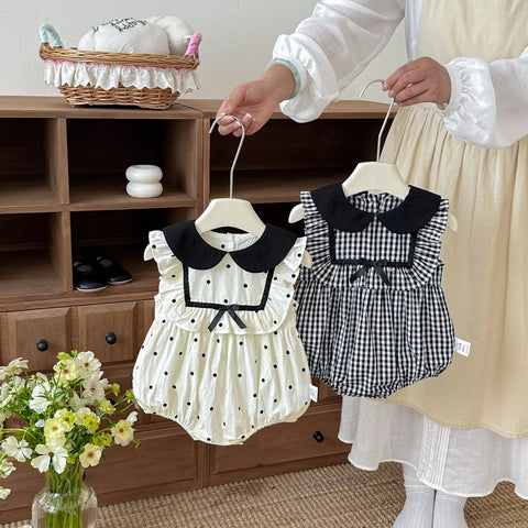Baby Girl Square Ruffle Bib Bodysuit