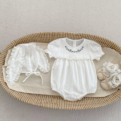 2 Baby Girl Ruffle Bunny Bodysuit and Ears Set