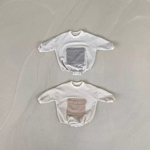 Baby Boy Large Pocket Stripe Bodysuit