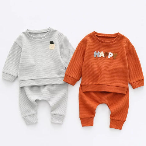 2 Pc Baby Boy Waffle Knit Set