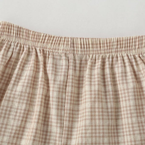 Baby Girl Plaid Peplum Shirt & Shorts Set