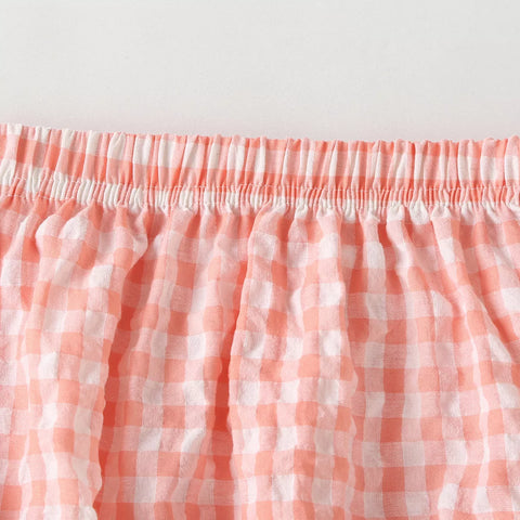 2 Pc Baby Girl Gingham Plaid Sailor Collar Set