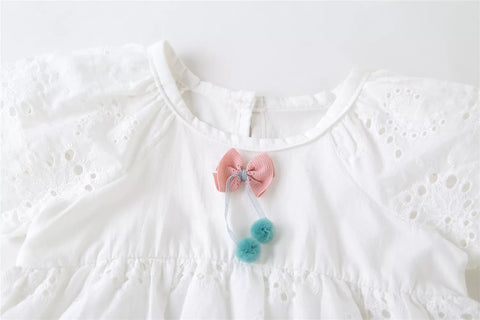 Baby Girl Eyelet Cotton Dress with Hat