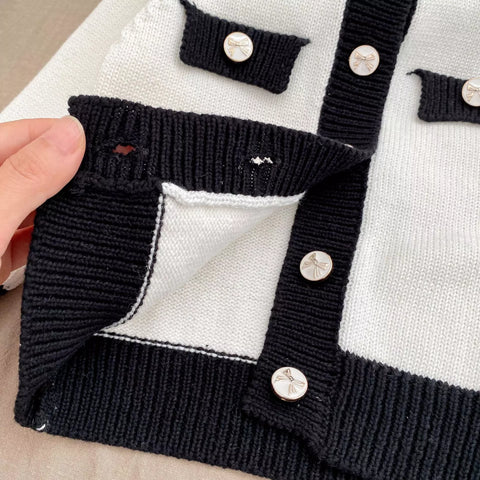 2 Pc Baby Girl Colorblock Chic Cardigan & Bodysuit Set