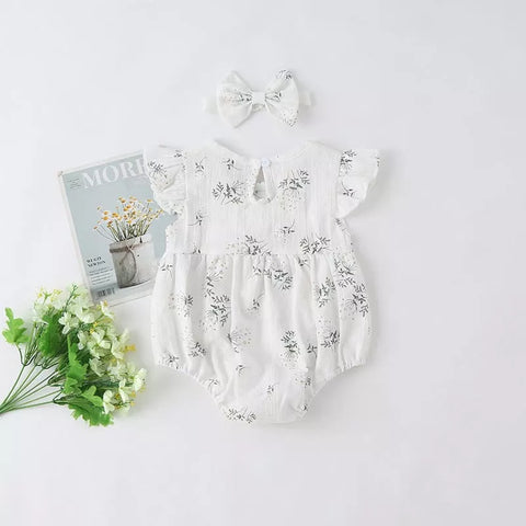 2 pc Baby Girl Ditsy Floral Bodysuit & Headband