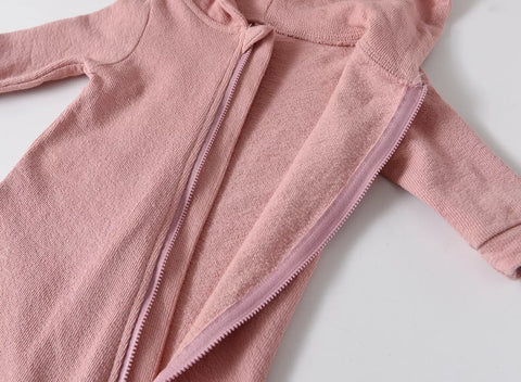 Baby Hooded Dinosaur Zip up Romper