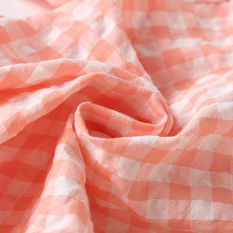 2 Pc Baby Girl Gingham Plaid Sailor Collar Set