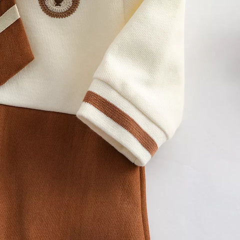 Baby Girl Boy Uniform Style Bear Bodysuit Romper