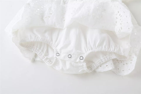 Baby Girl Eyelet Cotton Dress with Hat