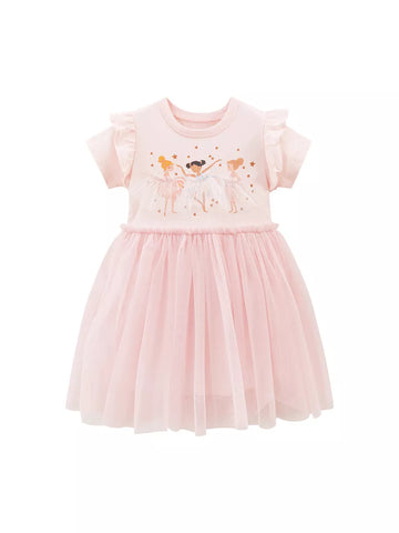 Girls Mesh Ballerina T-shirt Dress