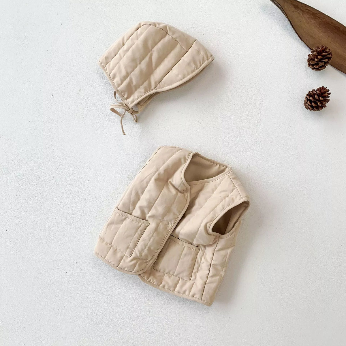 2 Pc Baby Padded Vest with Hat