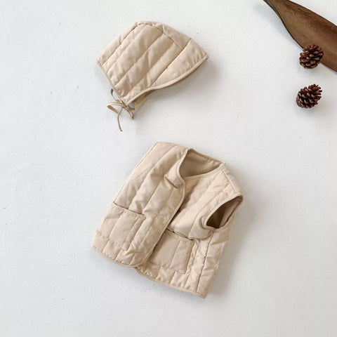 2 Pc Baby Padded Vest with Hat