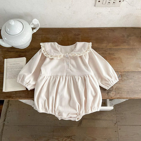 Baby Girl Collar Corduroy Bodysuit