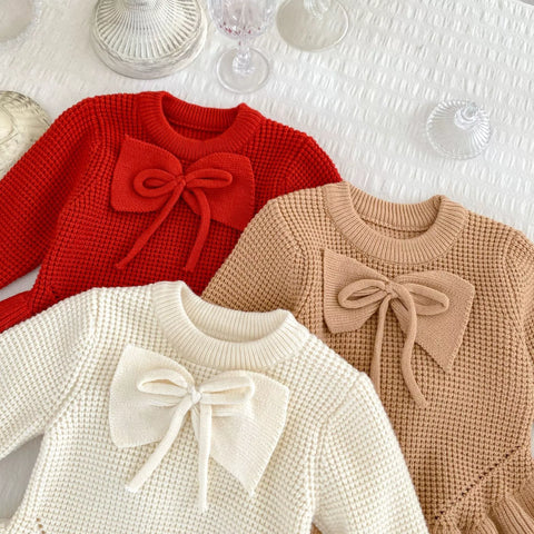 Baby Girl Bowl Ruffle Hem Sweater