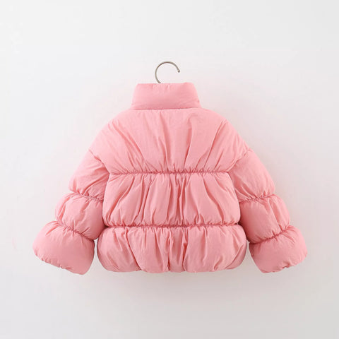 Girl Fleece Lined Hearts Puffer Jacket