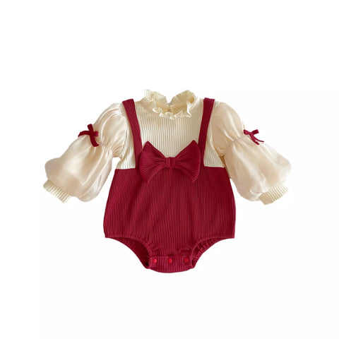 Baby Girl 2 in 1 Bubble Sleeve Parisian Bodysuit