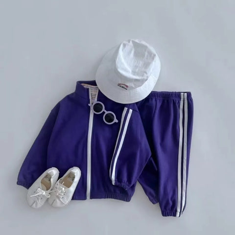 2 Pc Boy Stripe Tracksuit Set
