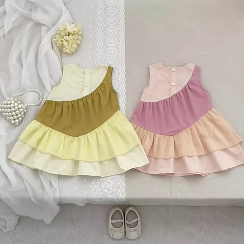 Girls Ombre Asymmetric Hem Dress
