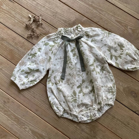 Baby Girls Vintage Autumn Tie Bodysuit