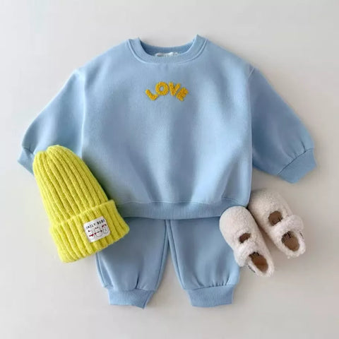 2 Pc Love Letter Sweat Suit Set